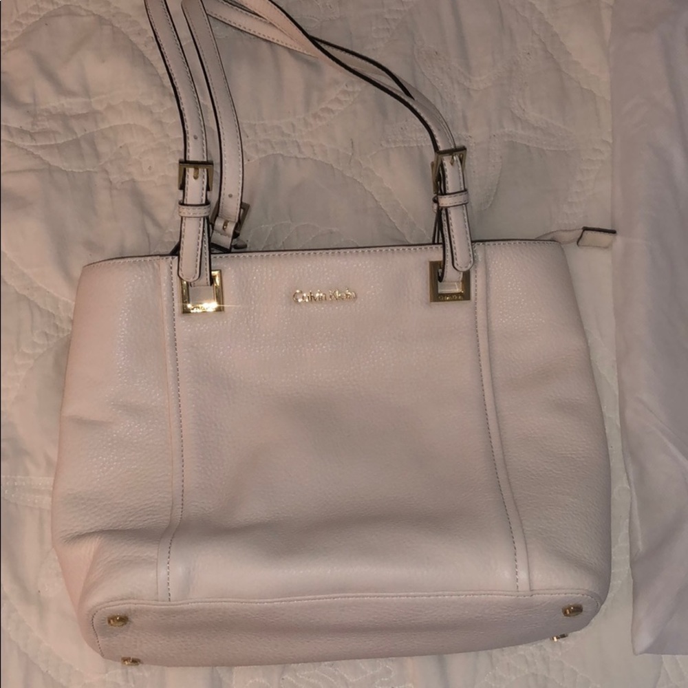 Calvin Klein White Leather Purse